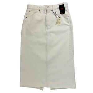 Levi’s Premium High Rise White Denim Slit Skirt Size 28 / Women’s 6 NWT